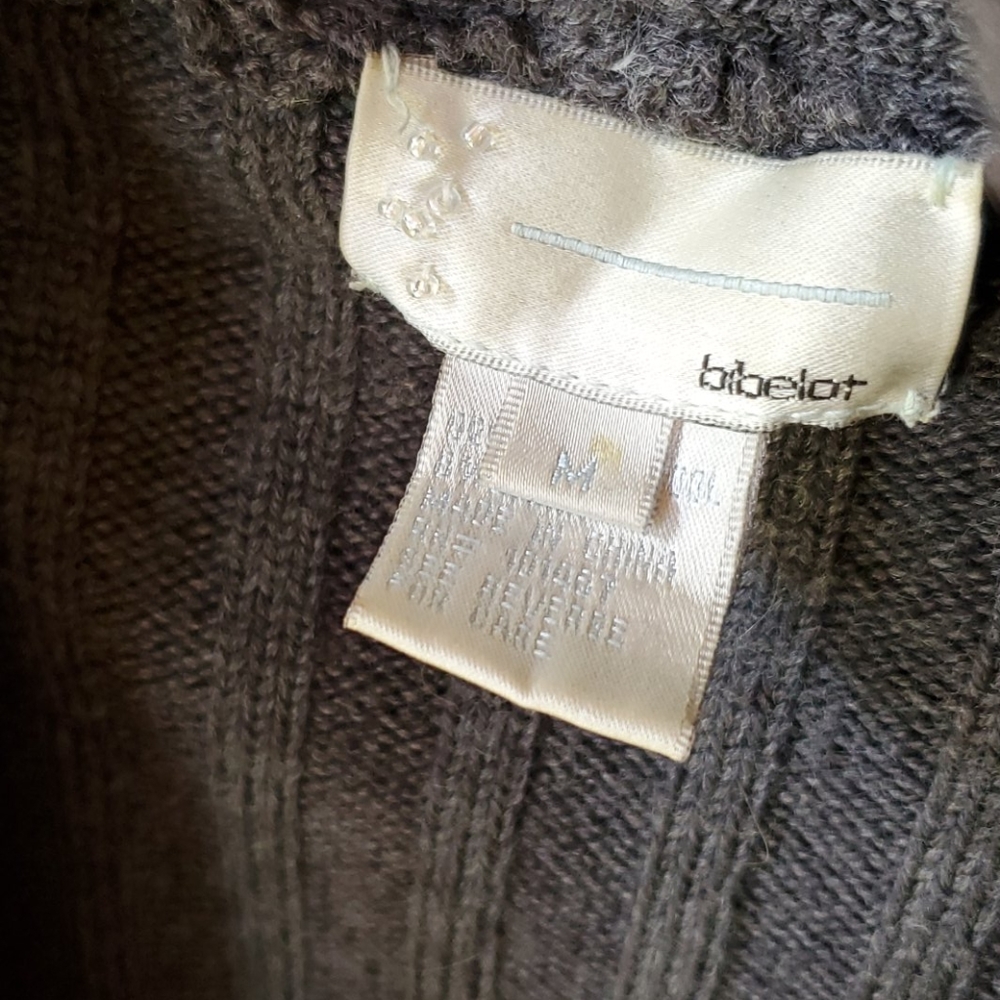 Bibelot knit merino deep v cowl dress m - Picture 2 of 4